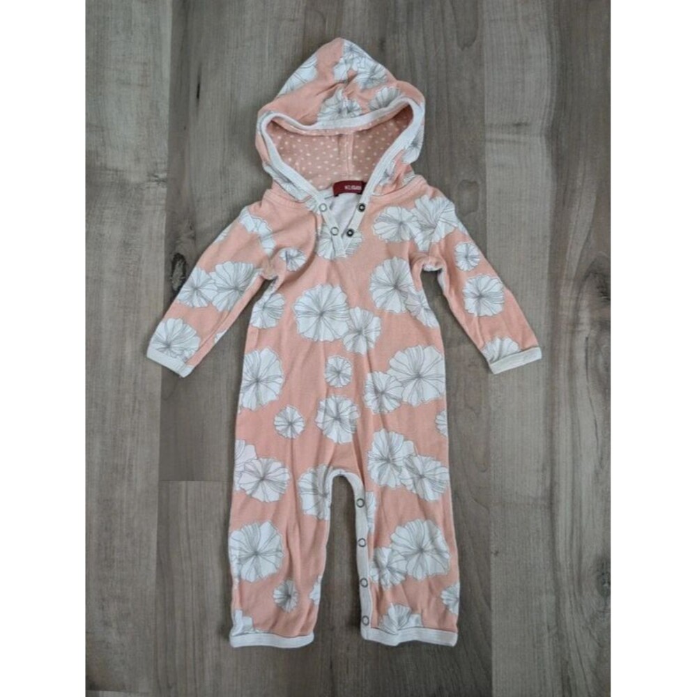 Milkbarn Light Pink Floral Jumpsuit Romper, 3-6M (U2)